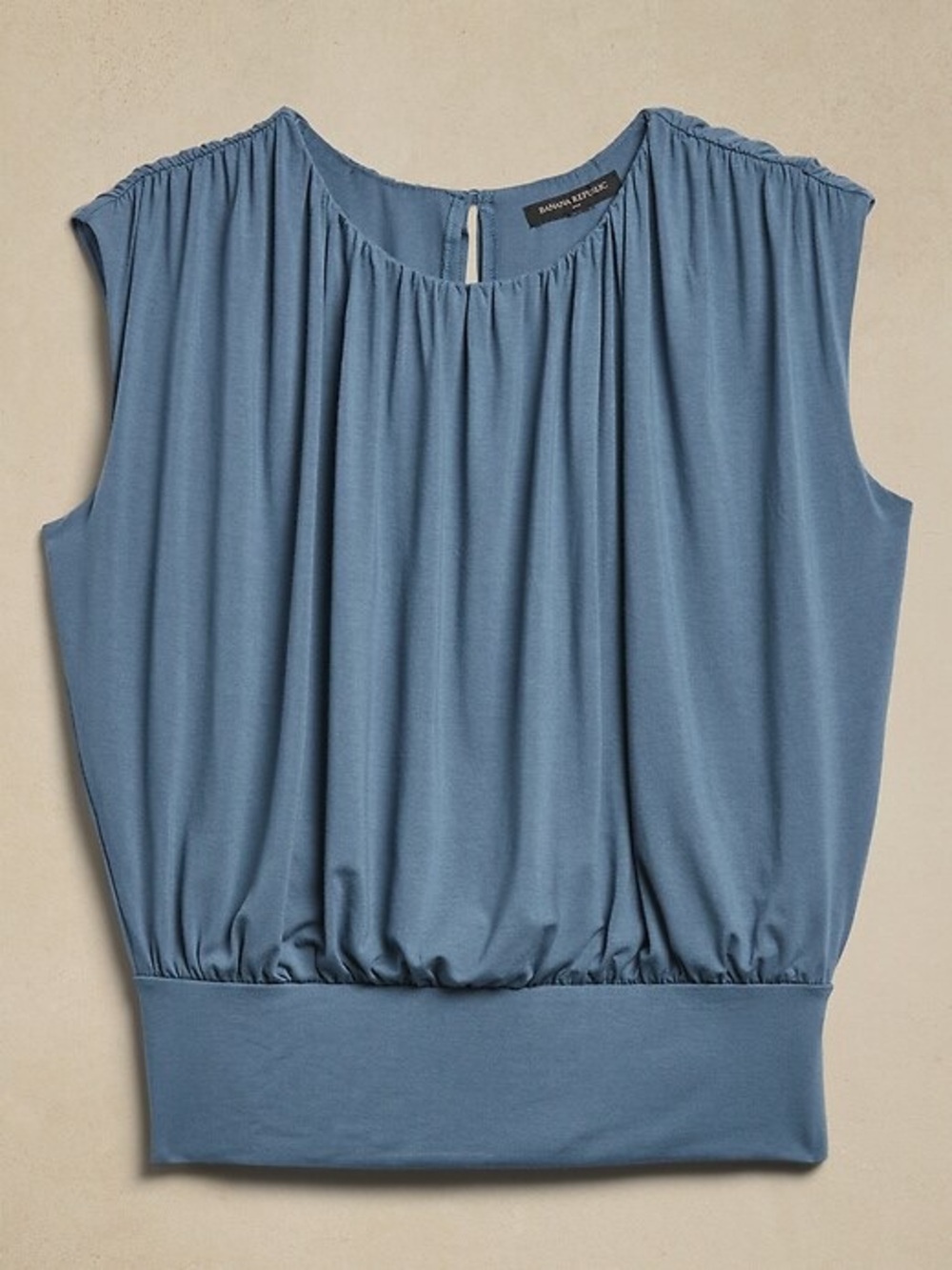 Banana Republic Factory Shirred Top in Preppy Navy NEW! - Picture 3 of 9